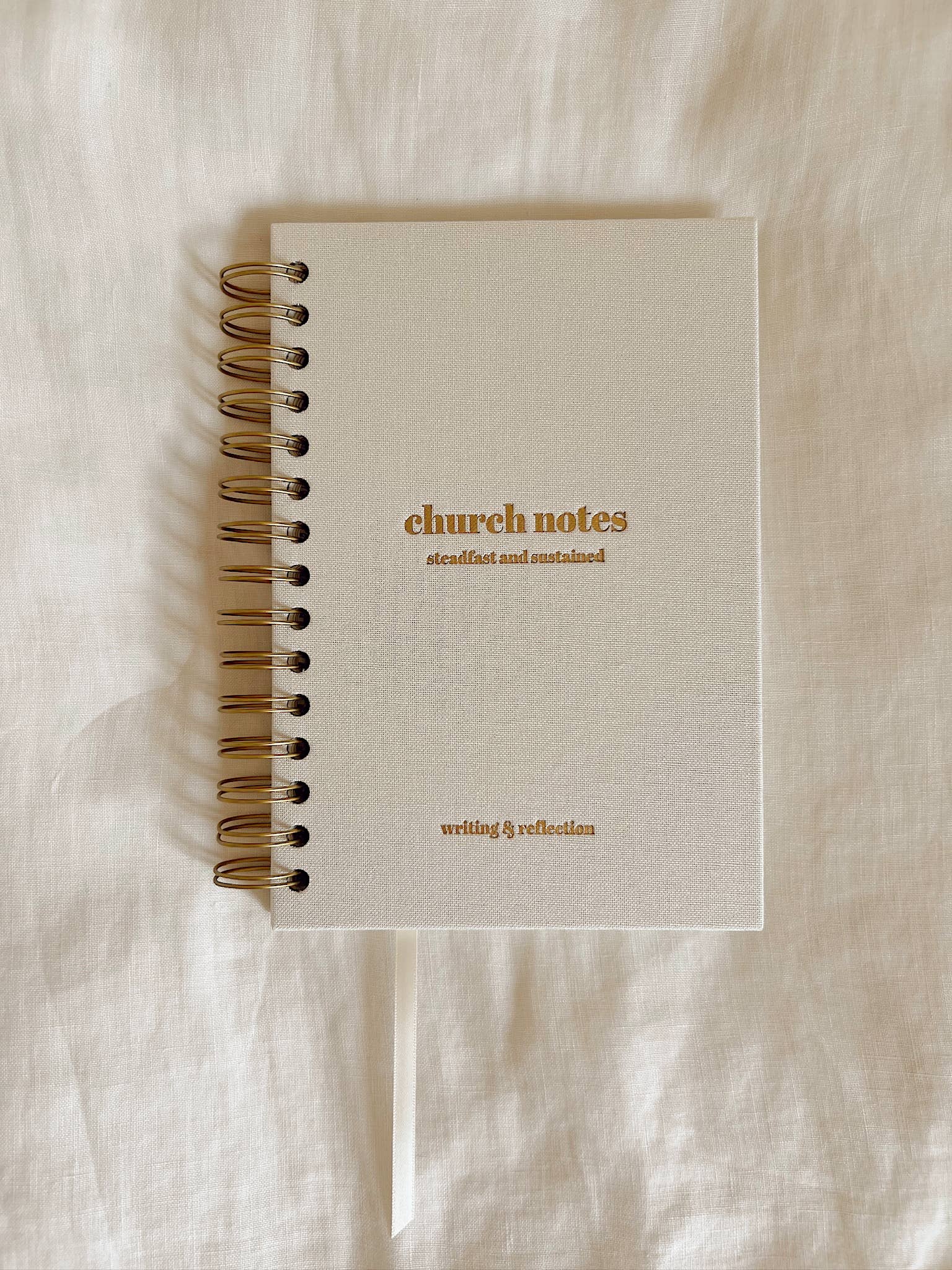 Steadfast and Sustained - Wholesale Journal/Diary - Church Notes Journal- White Spiral Linen- Christian Notebook15