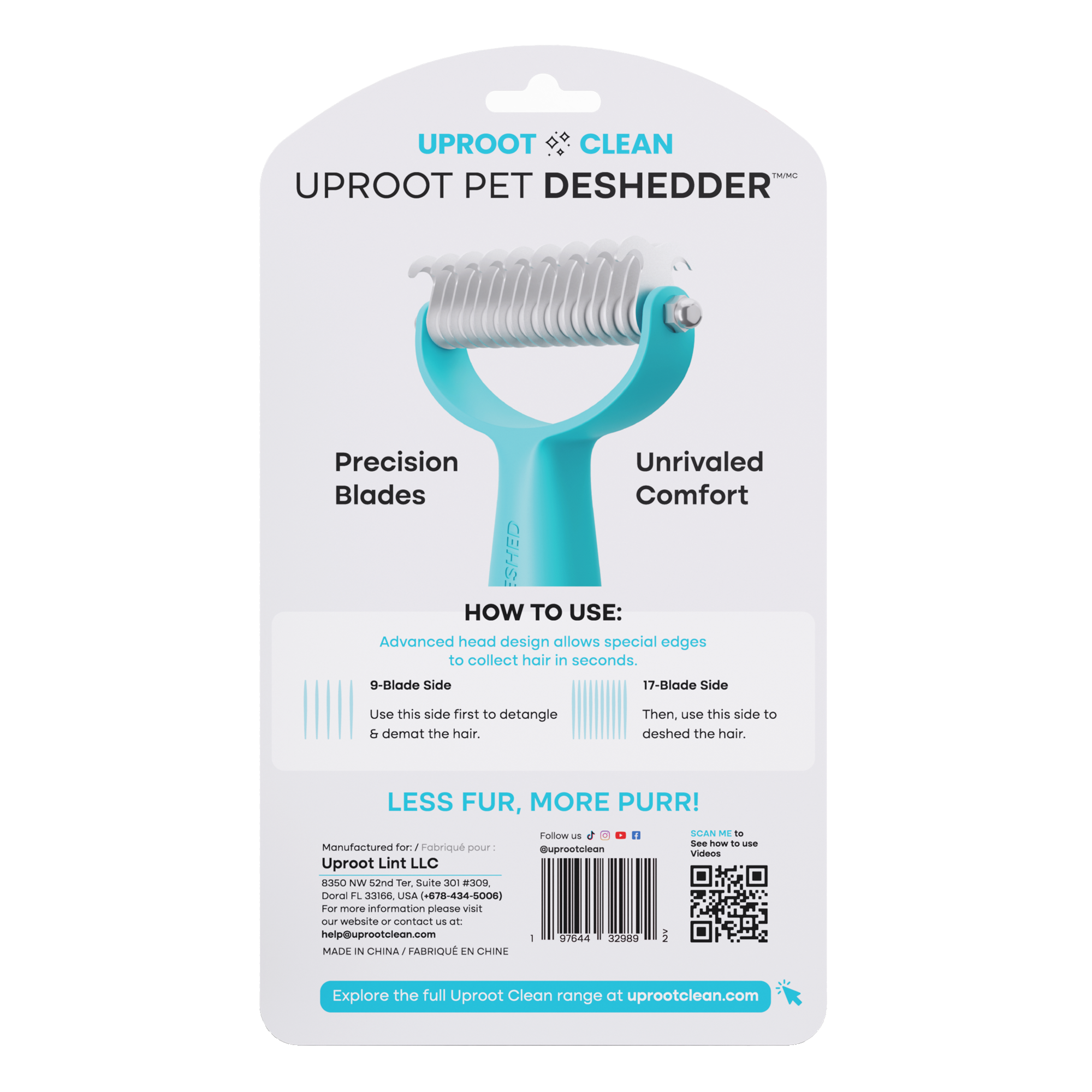 Uproot Clean - Wholesale Pet Grooming Tool - Dog - Uproot Cleaner Deshedder - Retail (6 Unit Case Pack)1