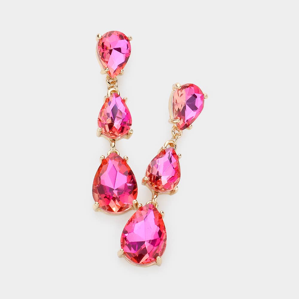 Sensibling Corp. - Vente Boucles d'oreilles pendantes - Boucles d'oreilles de soirée Teardrop Stone Link Dropdown15