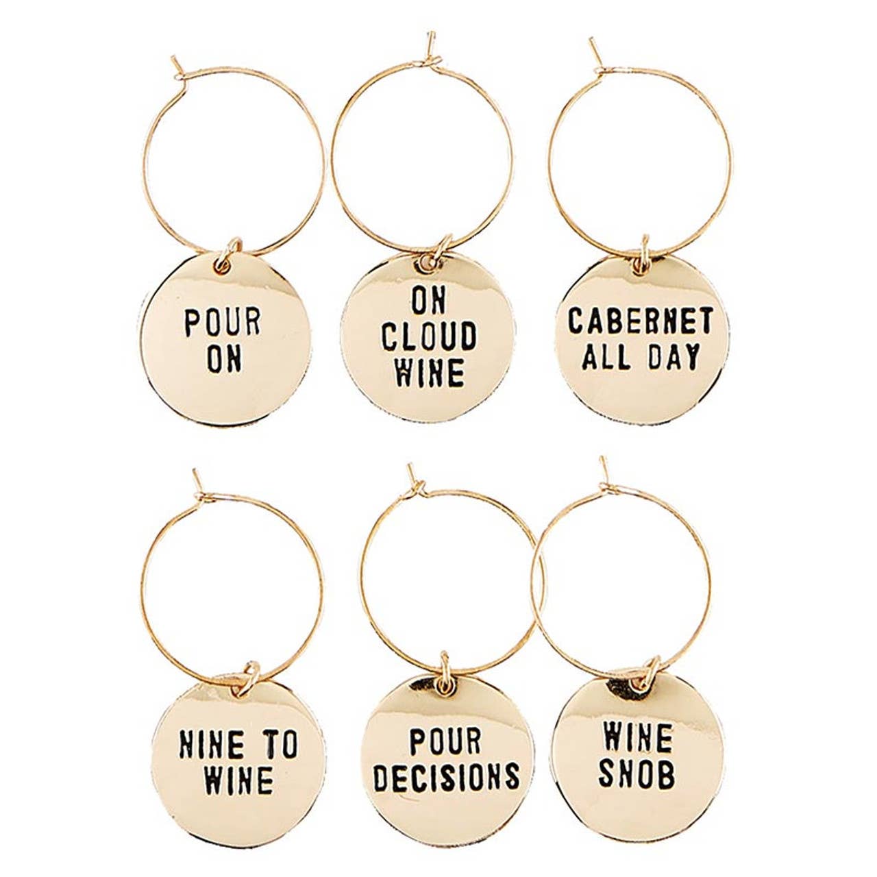 Santa Barbara Design Studio by Creative Brands - Wholesale Wine Charm - Gold Wine Charms in Pine Box - Wine Tasting Daily3
