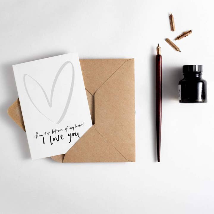 Carte typographique « From The Bottom Of My Heart I Love You » pour la vente par Hunter Paper Co.