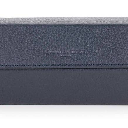 Indigo Blue Richmond Leather Watch Roll for wholesale by David Hampton