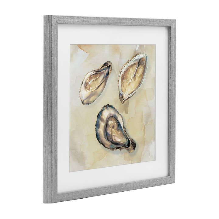 Stupell Industries - Wholesale Wall Sign - Oyster Trio on Beige - Print Under Glass Wall Art10