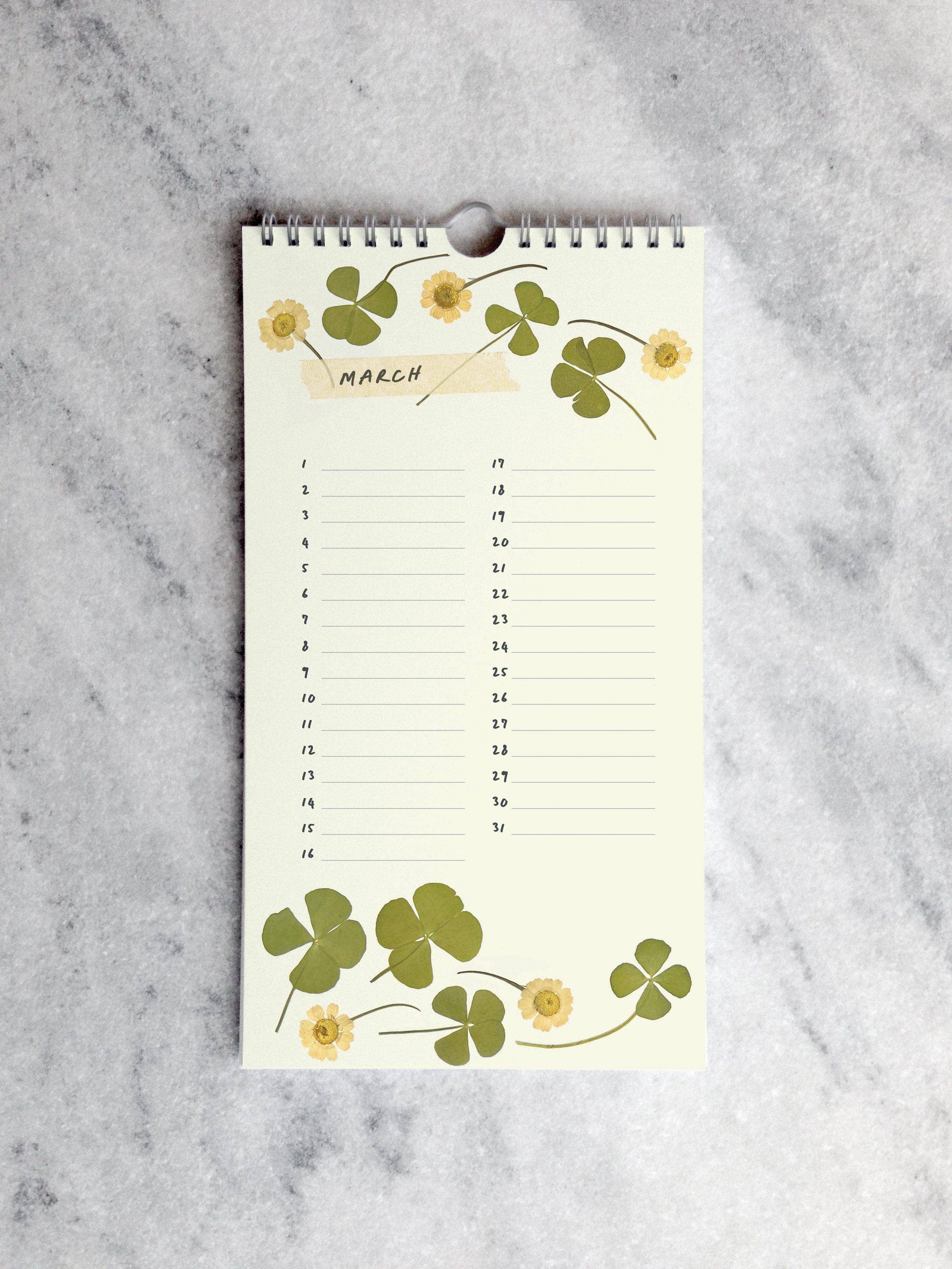 Favorite Story - Wholesale Calendar - Celebration Calendar, Pressed Flowers3