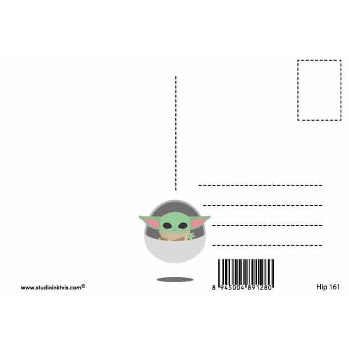Studio Inktvis – wholesale Birthday card – Star wars baby yoda Postcard1