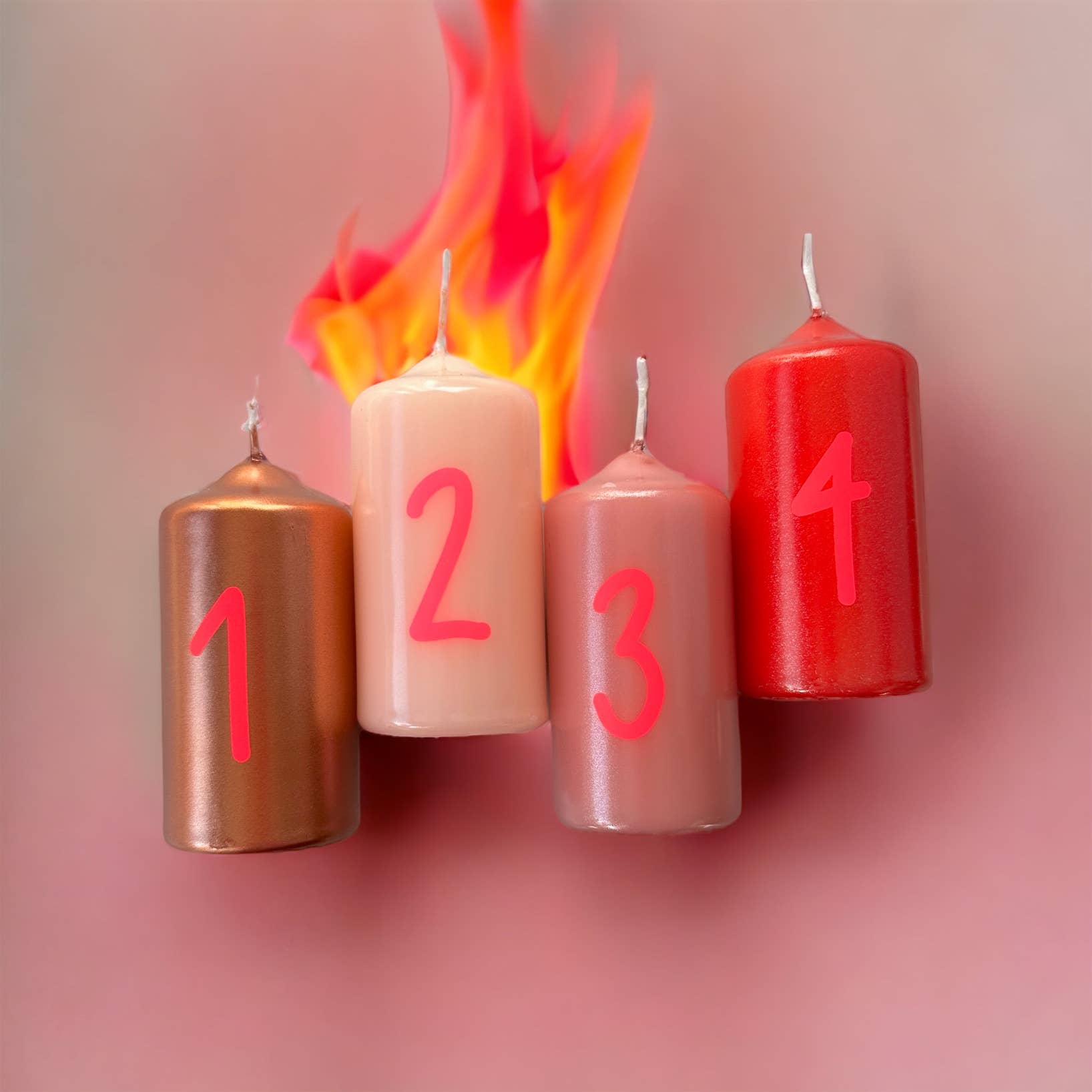 Pink Stories – wholesale Pelarljus – Dip Dye glitterljus * nedräkning