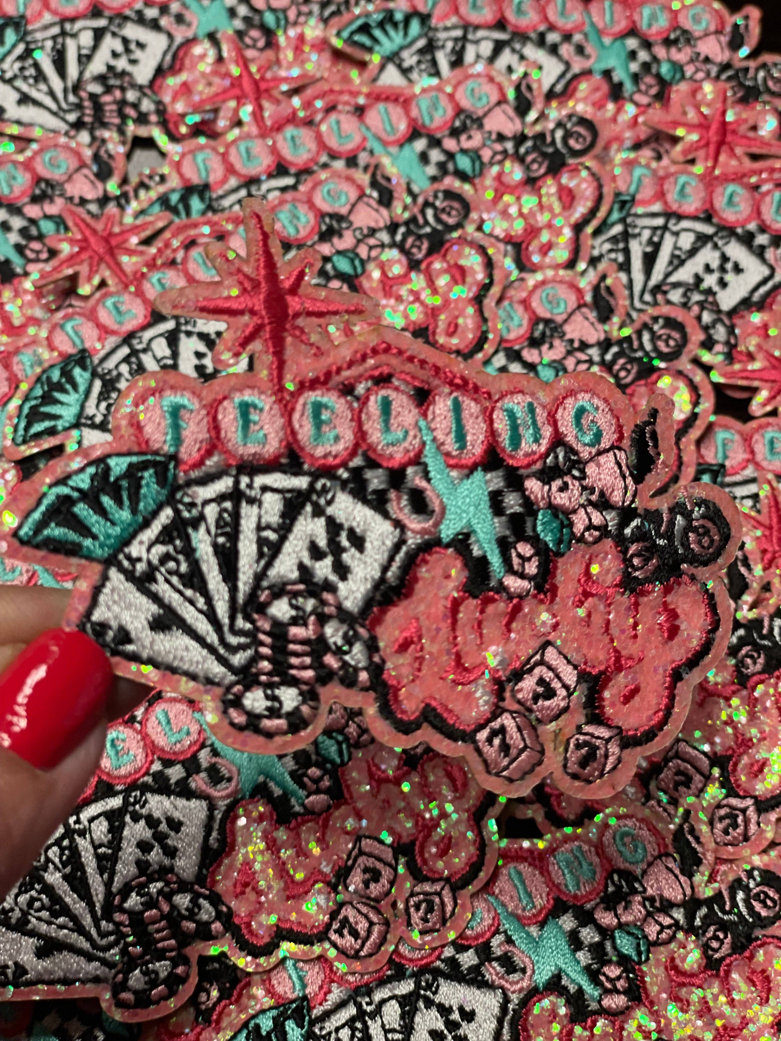sequinandstiches - Wholesale Patch - Feeling Lucky Patch, Trucker Hat Patch, Pink Patch, Glitter Patch, Cowgirl Patch, Trendy Patch, Iron On Patch, DIY2