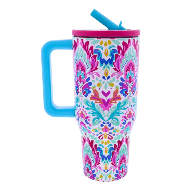 Penelope 30 Oz. Tumbler With Flip Straw and Handle for wholesale by Jane Marie