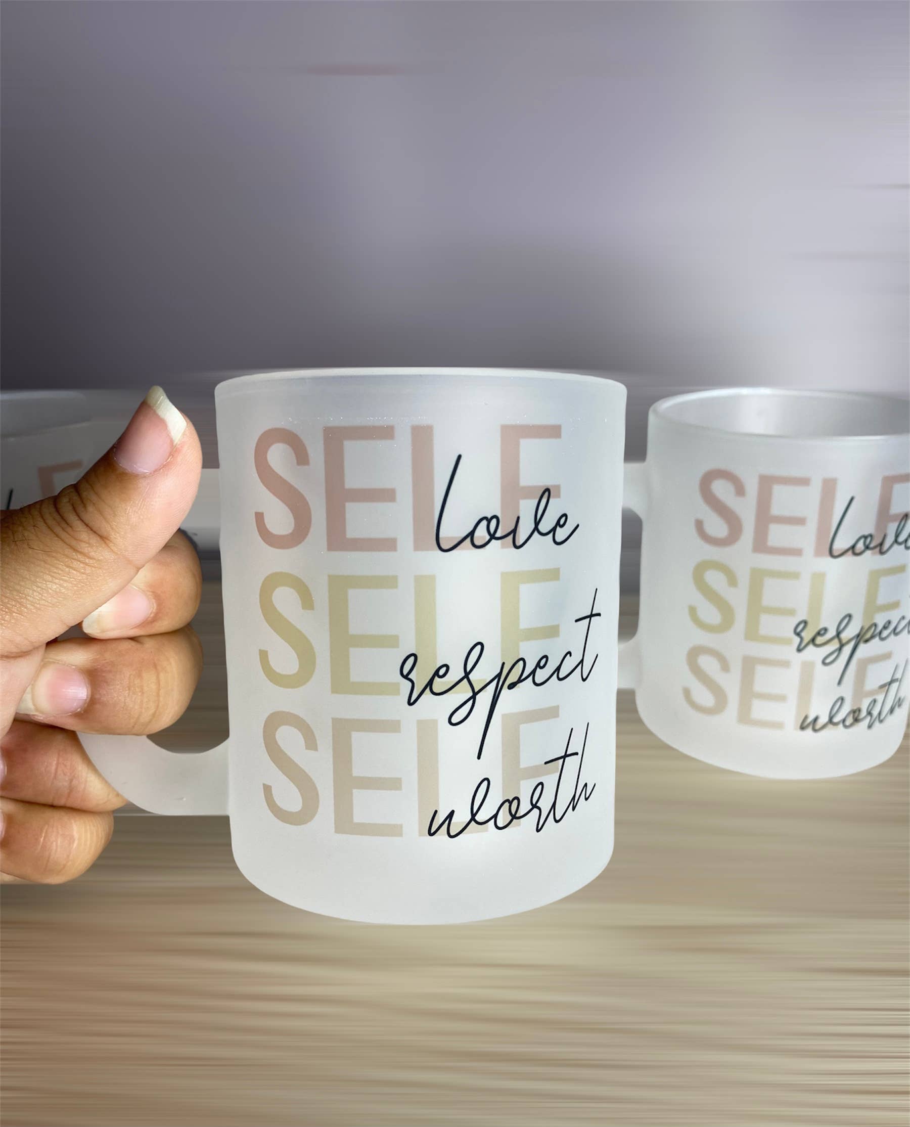 D2JCrafts - Wholesale Coffee Mug - Self Love, Self Respect, Self Worth,Frosted Coffee Mug
