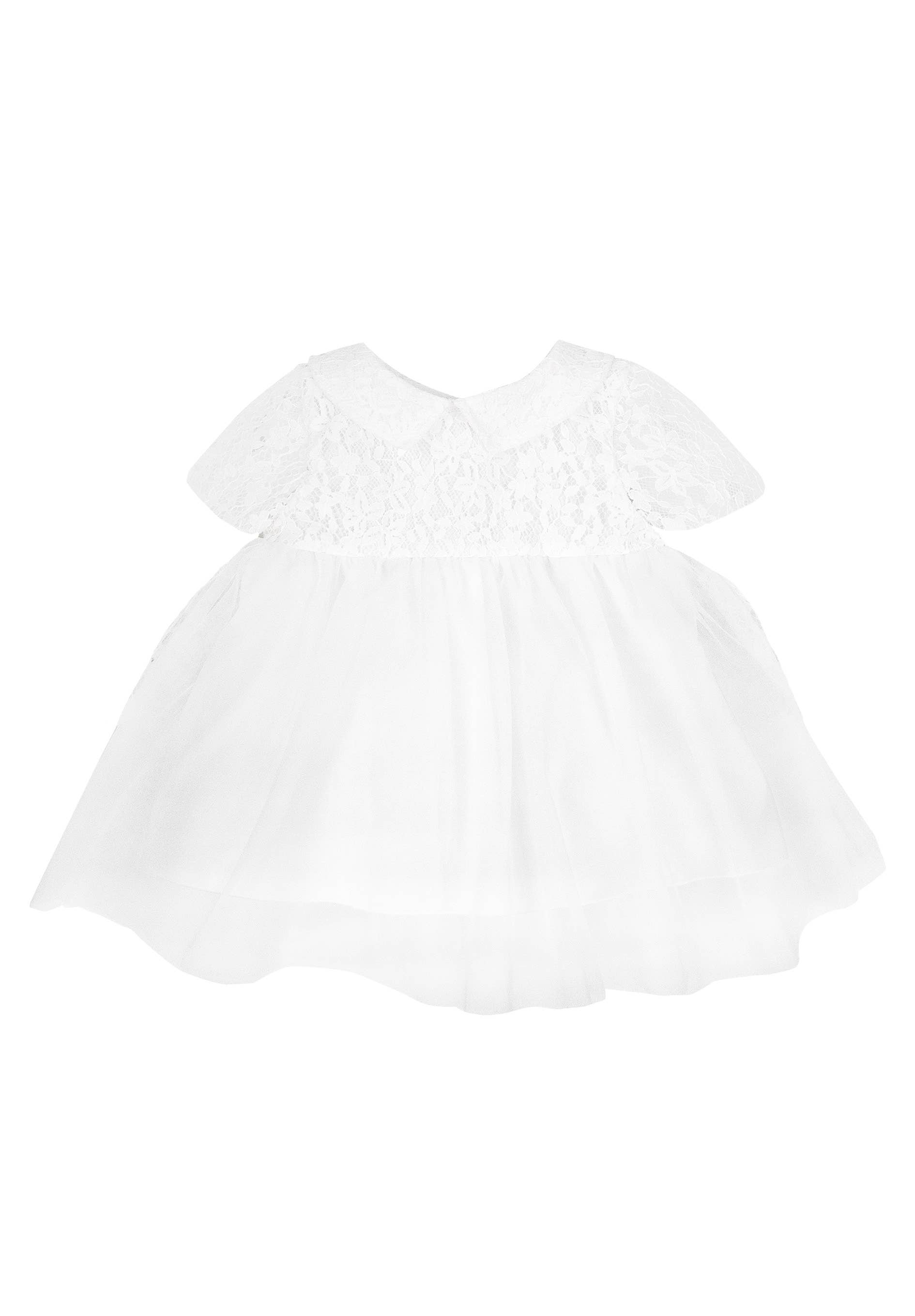 JAMIKS - Wholesale Dress - Baby - Elegant baby dress with lace and tulle Annette White
