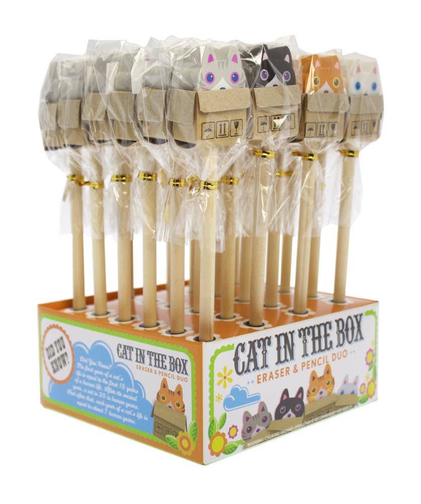 Streamline – wholesale Eraser – Cat In The Box Eraser & Pencil Duo3
