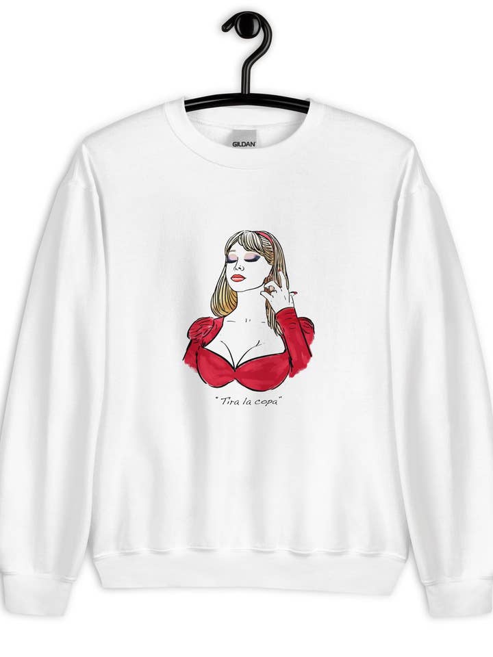 Tira la Copa sweatshirt for wholesale by El loco del Pelo Rizo