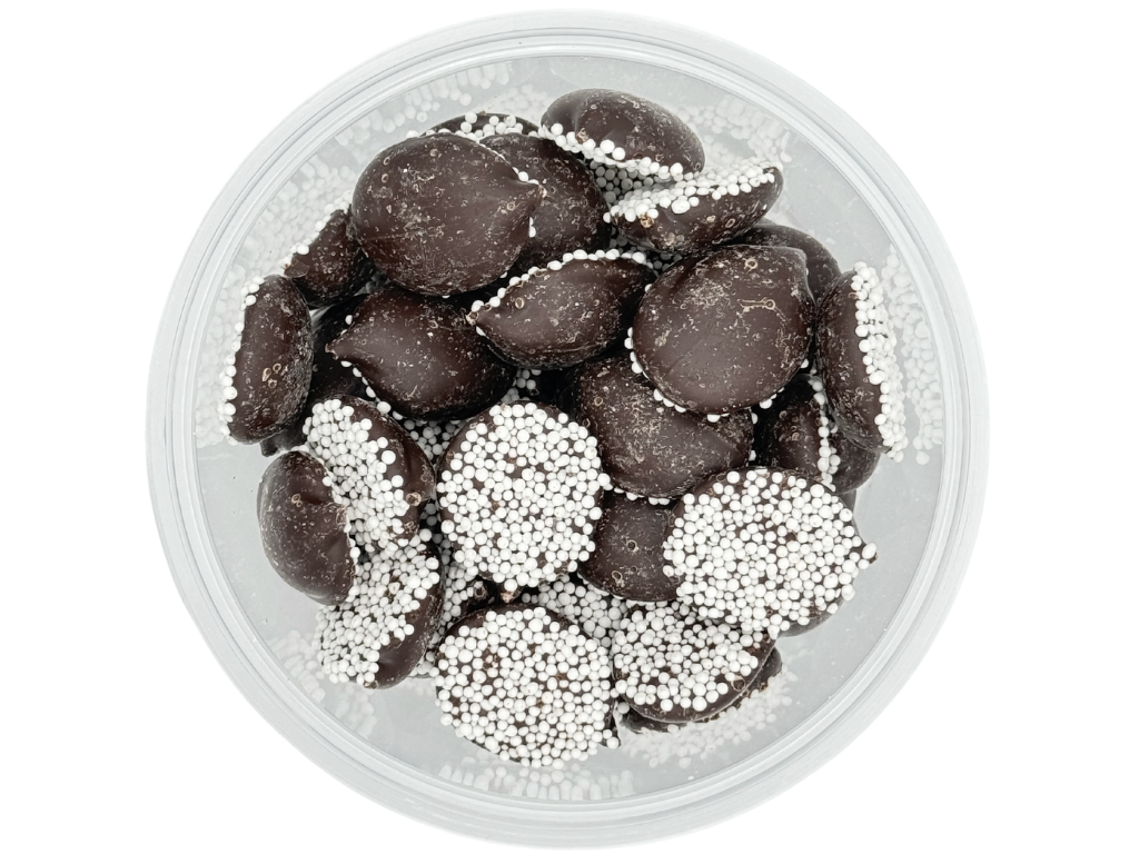 Martin's Country Store LLC - Wholesale Chocolate Covered Sweets - DARK CHOCOLATE NONPAREILS 6.4oz2