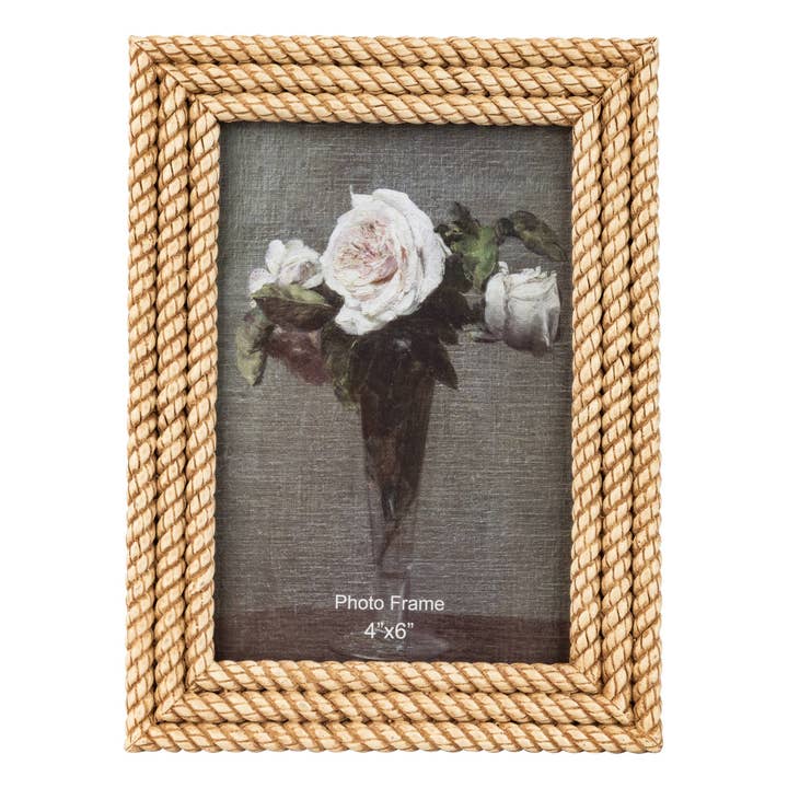 GE00672: Rope ptrn frame,nat colour,fits 4x6in for wholesale by Silver Tree Home & Holiday