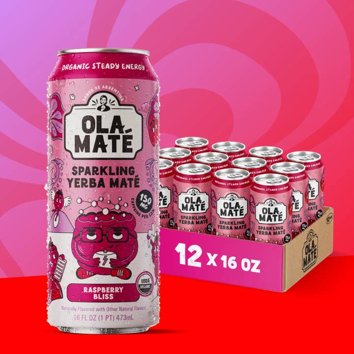 Raspberry Bliss Sparkling Mate for wholesale by Ola Mate