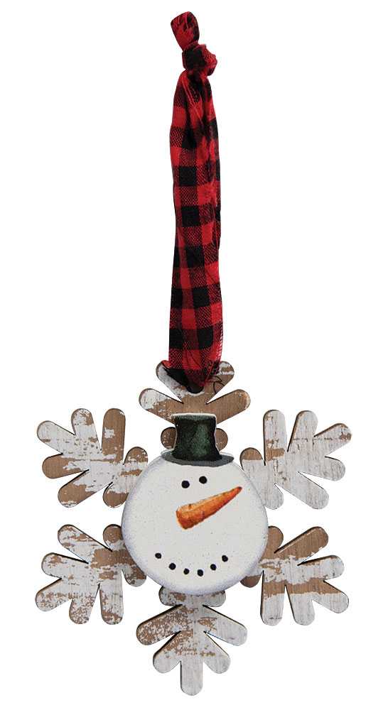 The Hearthside Collection - Wholesale Ornament Set - Happy Snowman Snowflake Christmas Ornament, 3 Assorted1