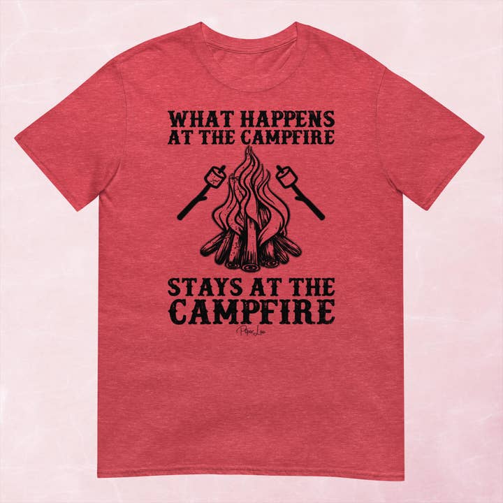 Piper Lou Collection - Wholesale Screen printed t-shirt – Women′s - What Happens At The Campfire Graphic Tee