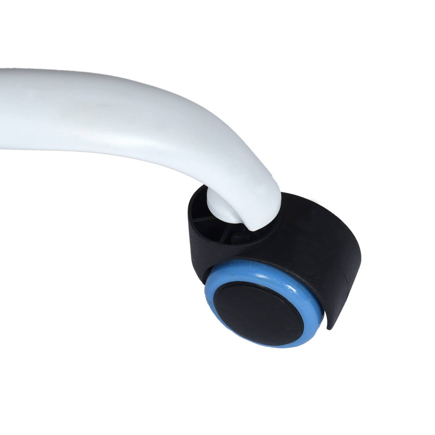 HomeRoots - Vente Chaises - Chaise de bureau pivotante à roulettes réglable en hauteur bleu et blanc3