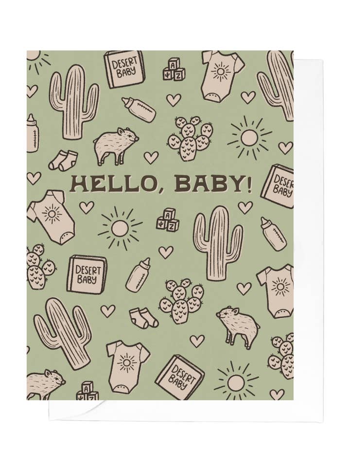 Tarjeta de felicitación Hello Baby de Western Sketch para venta al por mayor de Creative Kind