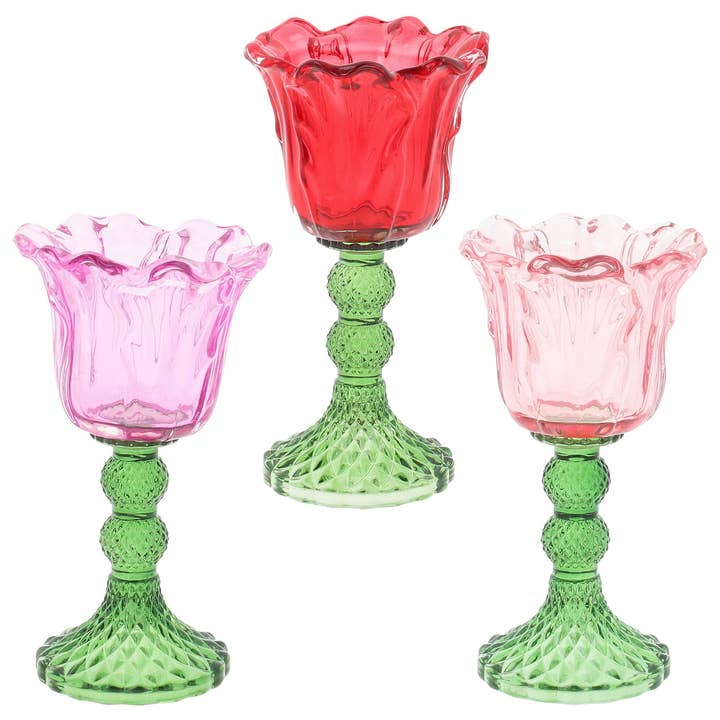 Vela alta de tulipán de cristal en flor para venta al por mayor de Joe Davies