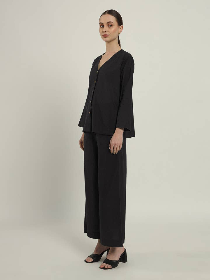 Pants Matching Set- Black Classic Grace for wholesale by Thevasa