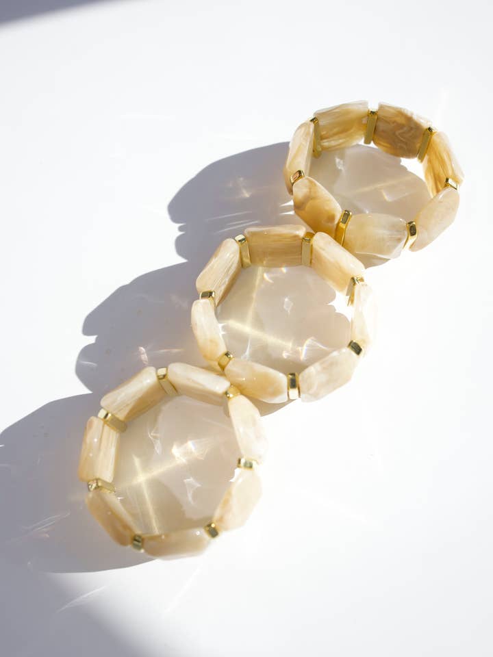 Emma Stretch Armband - Lichtbruin voor wholesale door BELJOY