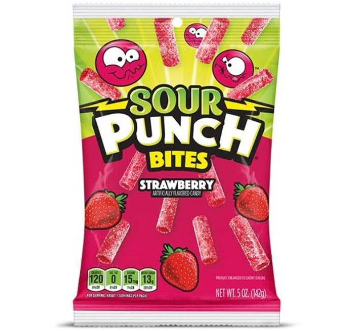 iSweet.ca – wholesale Gummy – US - Peg Bag - Sour Punch Bites - Strawberry - 5 oz0