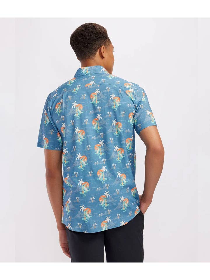 Tipsy Elves - Wholesale Button Down Shirt - Men's - Gator Flavor Hawaiian Shirt - Men's Fun Vacation Button Down