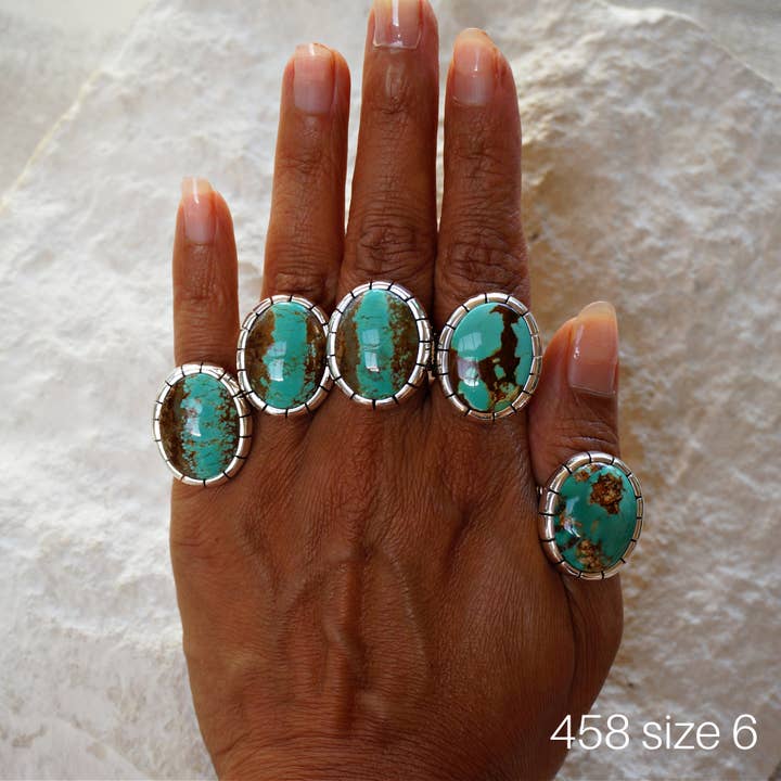 Sowell Jewelry - Wholesale Single Stone/Solitaire Ring - *Limited Edition* Number 8 Turquoise Sterling Silver Ring