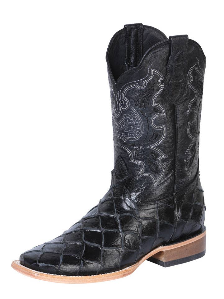 El General Western Wear - Wholesale Cowboy Boots - Men's - El General Rodeo Boot - Imit Pirarucu - Black 417920