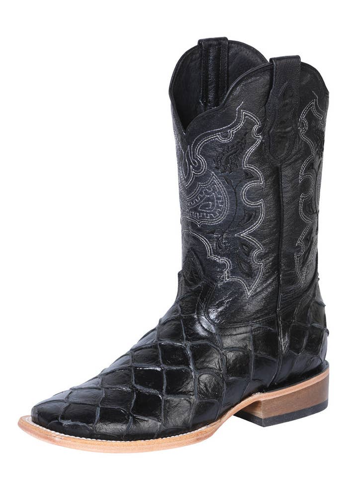 El General Rodeo Boot - Imit Pirarucu - Black 41792 for wholesale by El General Western Wear