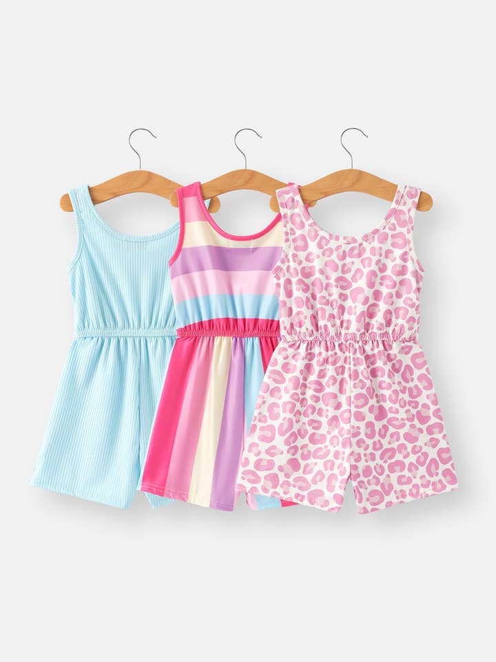 Rylee Faith Designs - Wholesale Dress Set - Baby - Leopard Striped Milk Silk 3-piece Jumpsuit Set1