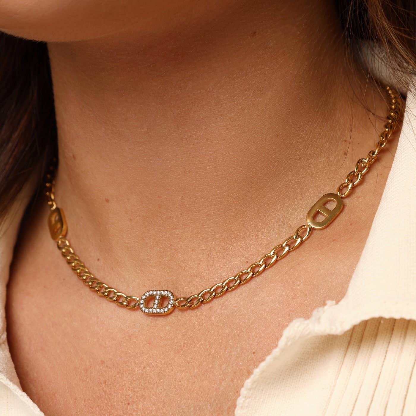 Schmuckgroßhandel - Wholesale Link & Chain Necklace - Prestige 2 necklace | 18K gold plated2