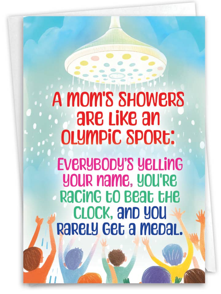1 Cartão de Felicitações Divertido para o Dia da Mãe - Mãe no Duche - NobleWorks por atacado de NobleWorks