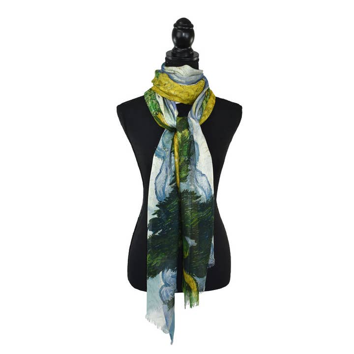 Dupatta Designs – Großhandel Schal – Damen – Von Wheatfield Van Gogh inspirierter Schal1