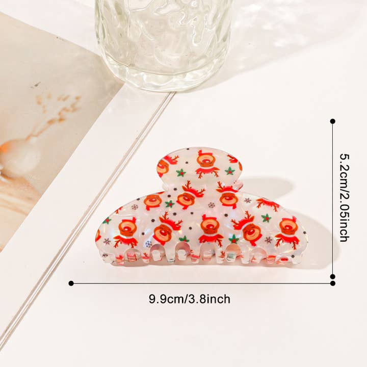 SoapElenGlen – wholesale Hair clip – Women’s – Christmas Themed Print Hair Clip, Festive Hair Accessories3