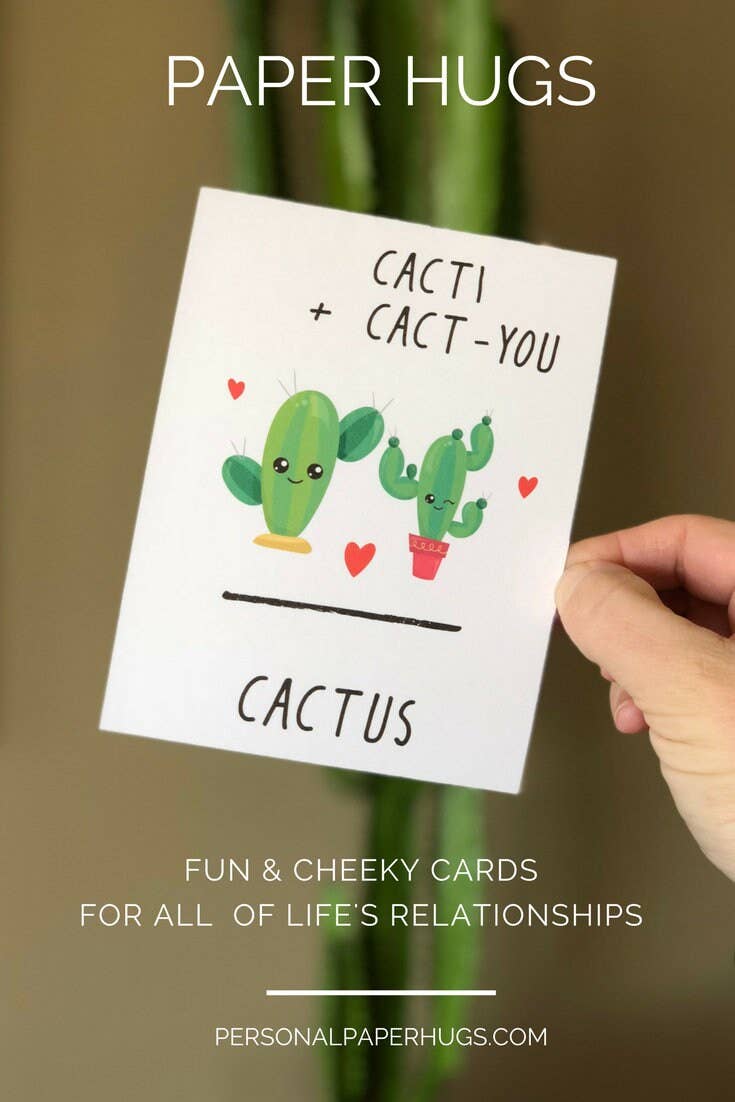 Personal Paper Hugs - Wholesale Love Card - Cute Cactus Card Long Distance Relationship Card Succulent Card Funny Love You Card Cute Love Card Anniversary Card Funny Cacti Card8