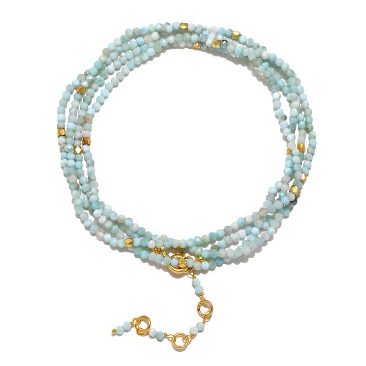 Edelsteen Glans Wikkel-Larimar voor wholesale door Amelia Rose Jewelry