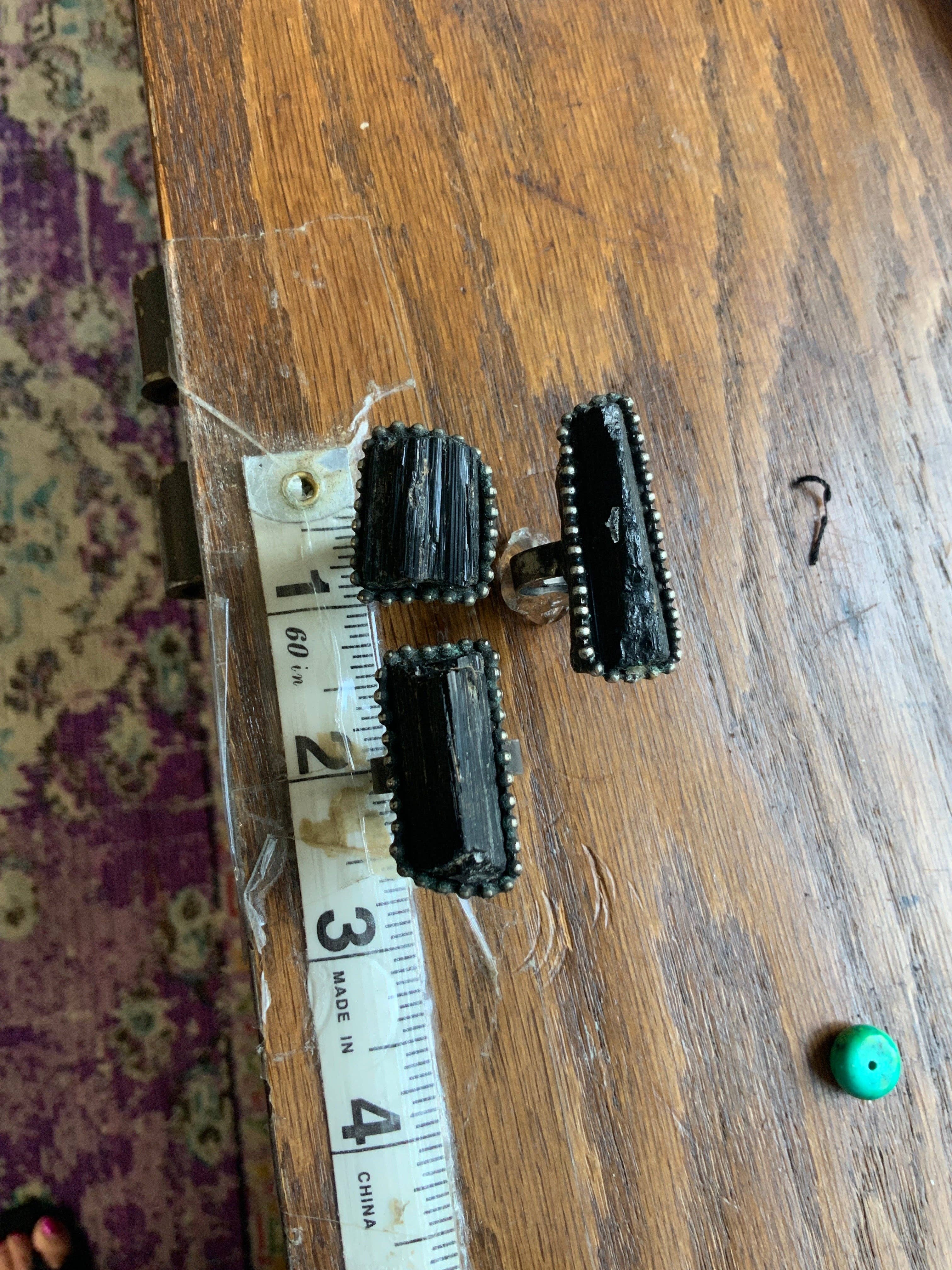 Peace Love Bling - Wholesale Cocktail/Statement Ring - Seriously Statement Raw Black Tourmaline Ring4