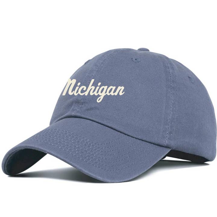 Michigan Script Hat (Indigo) for wholesale by Jupmode