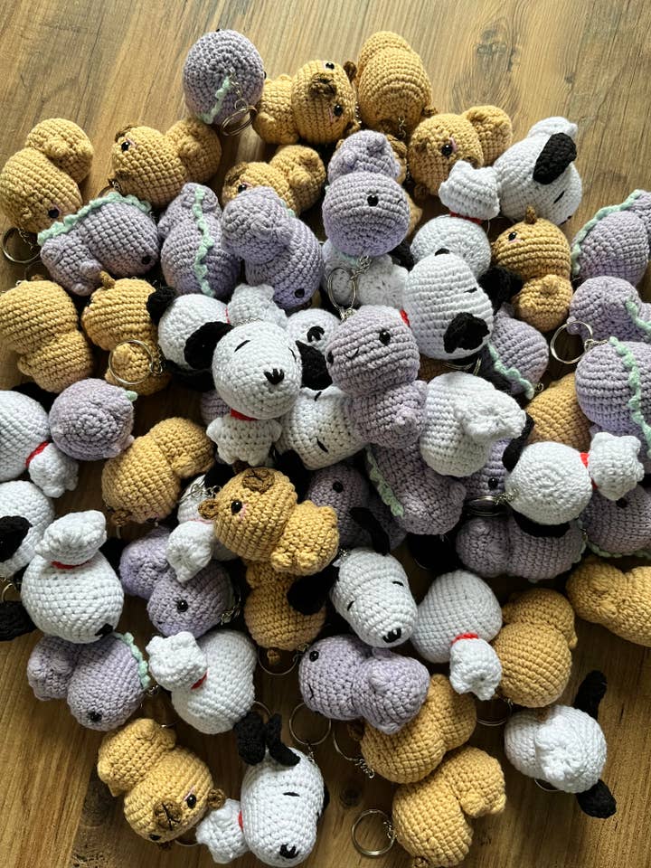 Handgemaakte Gehaakte Amigurumi Dieren Sleutelhanger voor wholesale door KLABELGIFT