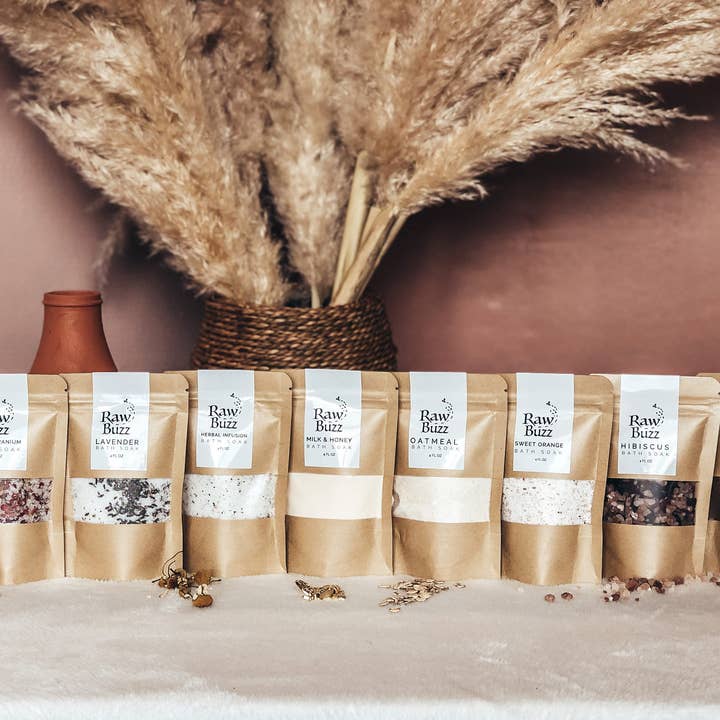 Bath Soak Collection 4oz for wholesale by Raw Buzz Co