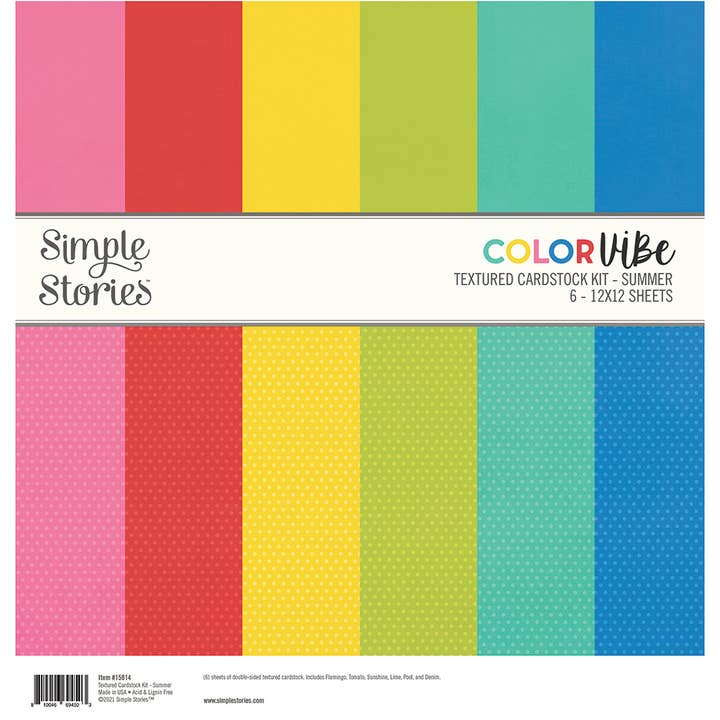 Color Vibe Textured Cardstock Kit - Summer for wholesale by Simple Stories