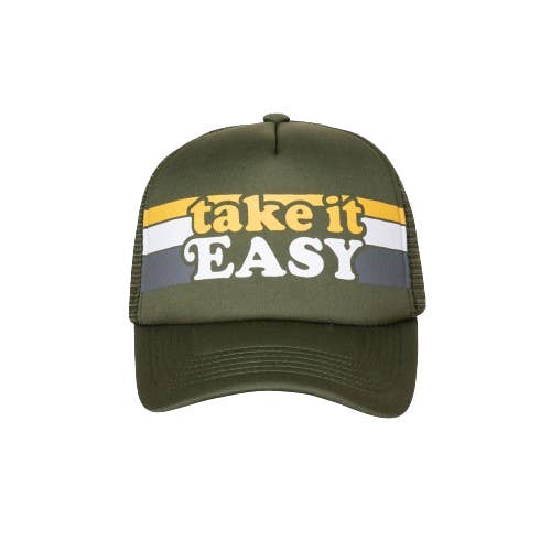 Green Take It Easy Trucker Hat for wholesale on Faire