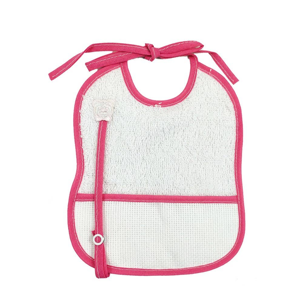 Almatex srl - Vendita all'ingrosso Bavaglino - Neonati - Bavetta ANIMALETTO cm.16x18 con tasca da ricamare8