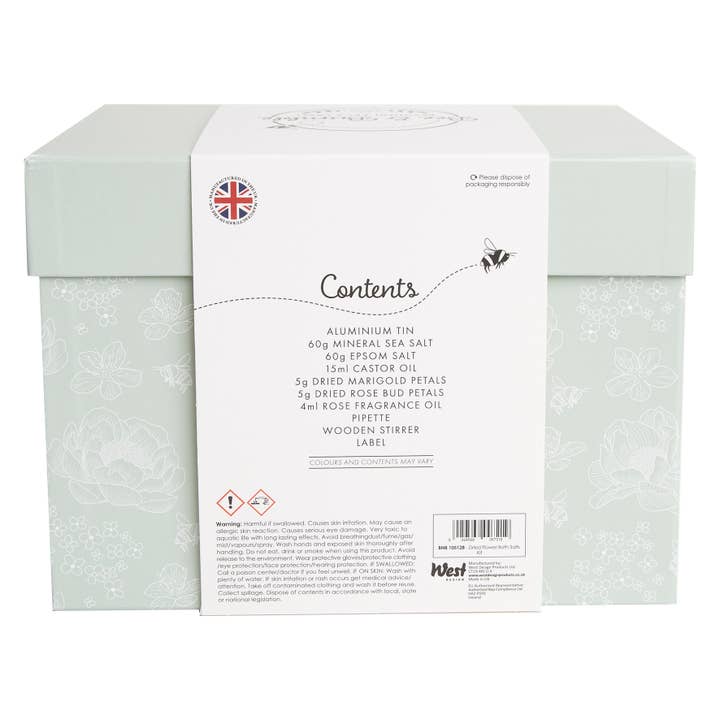 West Design Products - Vente Kit de bricolage - Kit de bricolage à base de sels de bain à base de fleurs séchées Bee & Bumble1
