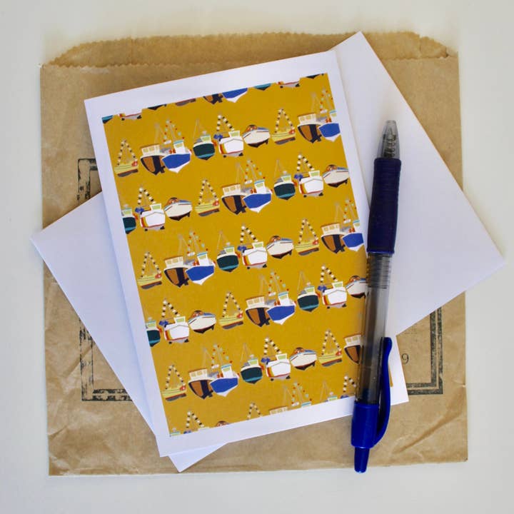 Conjunto de 4 cartões em branco com envelopes, Cornualha por atacado de Cambridge Purple