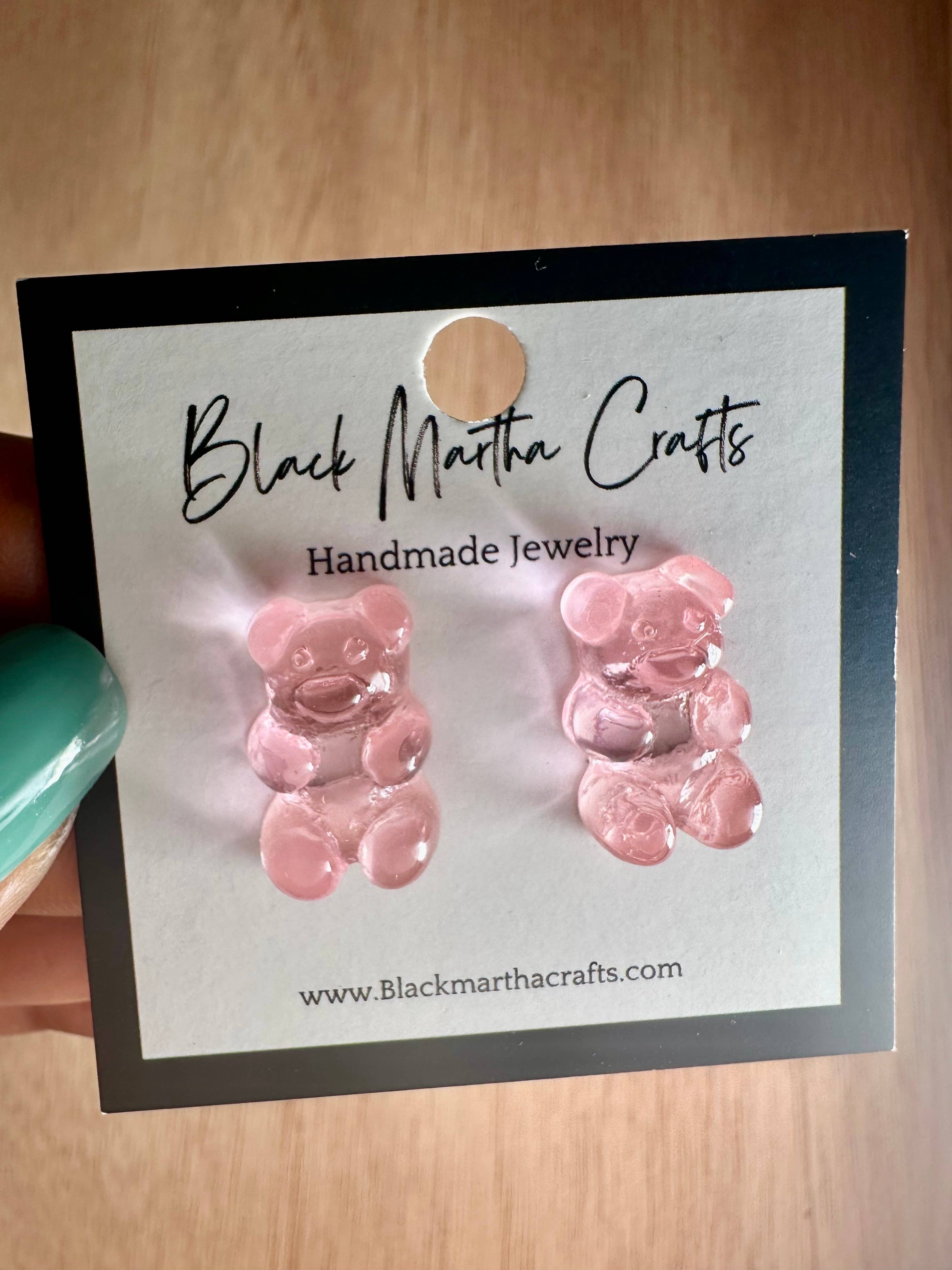 Black Martha Crafts - Wholesale Dangle Earrings - Teddy Grizzley- Teddy Bear Resin Stud earrings7