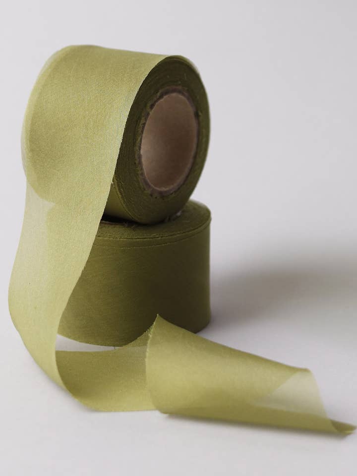 Fita de Seda Chiffon 6, altura 4 cm - 17m - Cor sólida por atacado de DHG