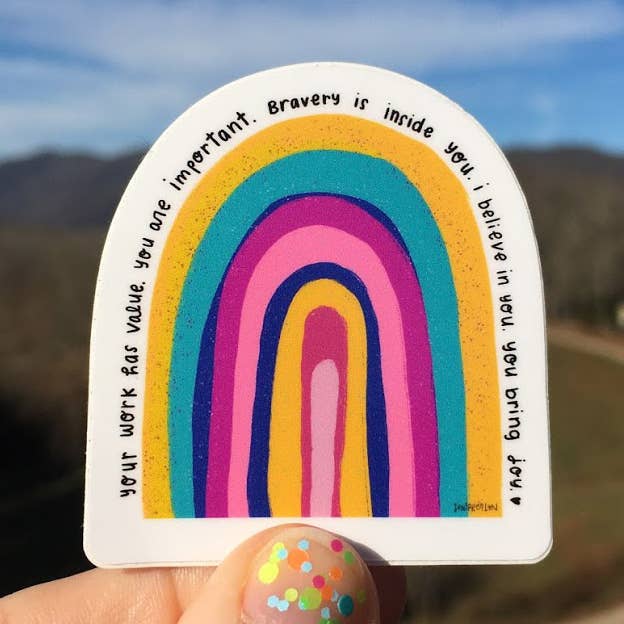 Truth Rainbow - Mental Wellness Reminder Sticker for wholesale by Jenipher Lyn / Nightly Doodles